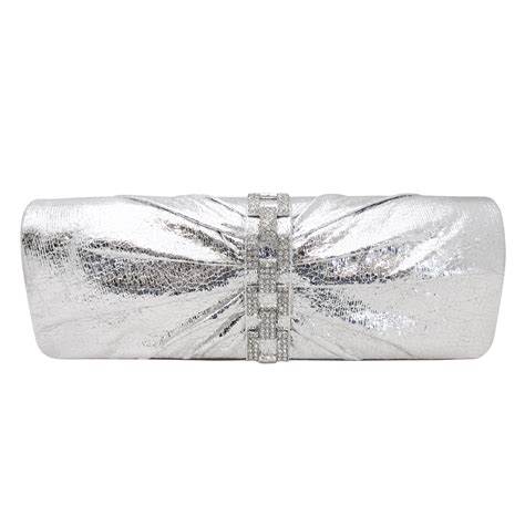 silver metallic clutch box|silver metallic evening bag.